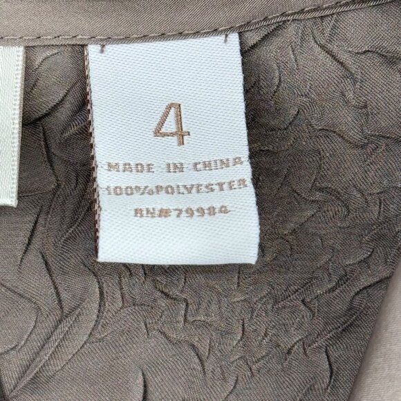 Chico's 4 Women's Textured satin Blouse tunivc Size 2x plus Brown long sleeve - Picture 5 of 10